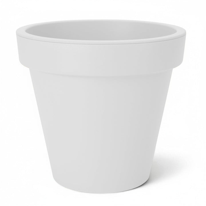 Spetebo Kunststoff Pflanzkübel L rund Ø 48 cm - weiss - Blumenkübel gross für Aussen und Innen - Gar