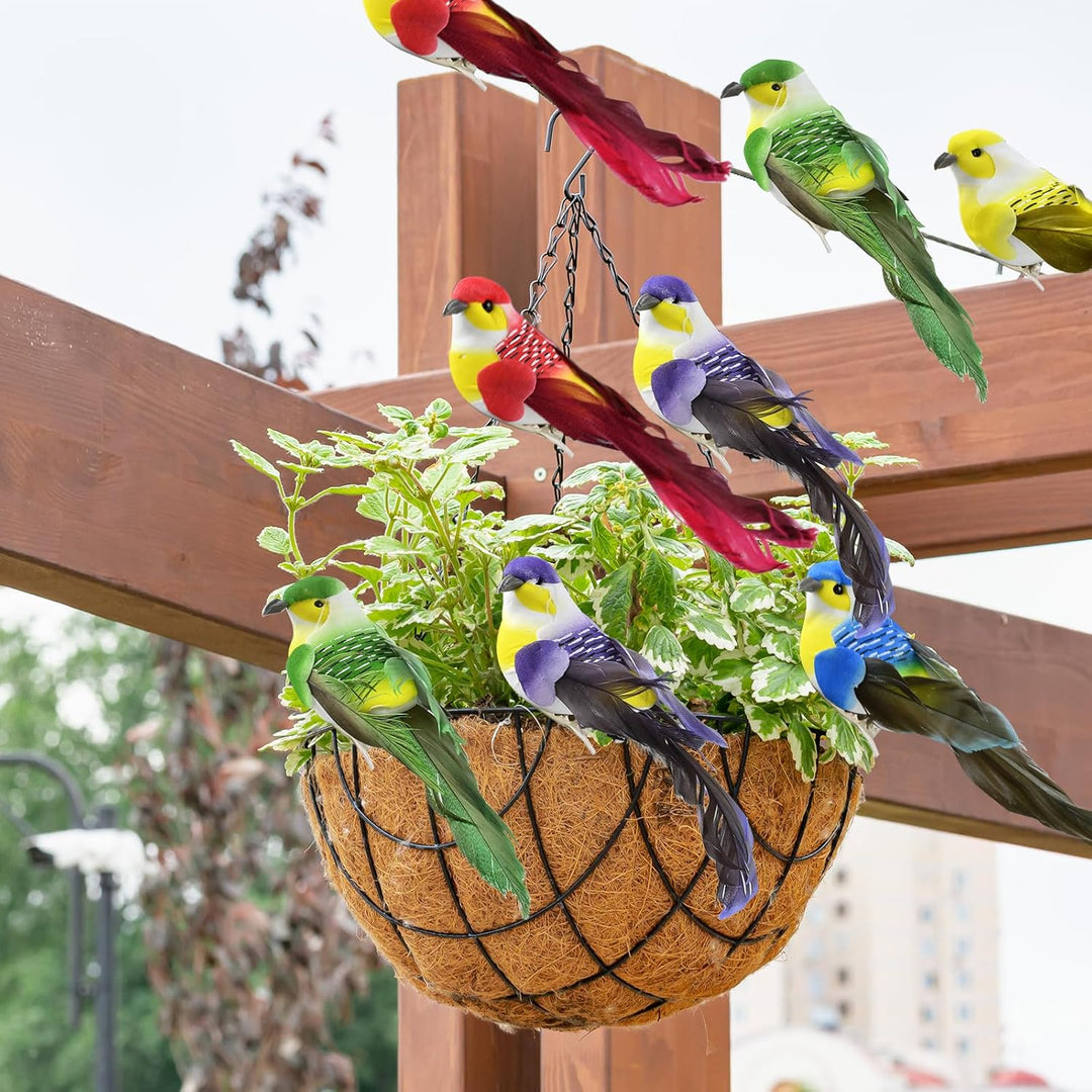 Yunyige Deko Vögel,Deko Vögel mit Clip,Dekos Vögels mit Federn,10 Stück Dekovögel zum Aufhängen,Mini