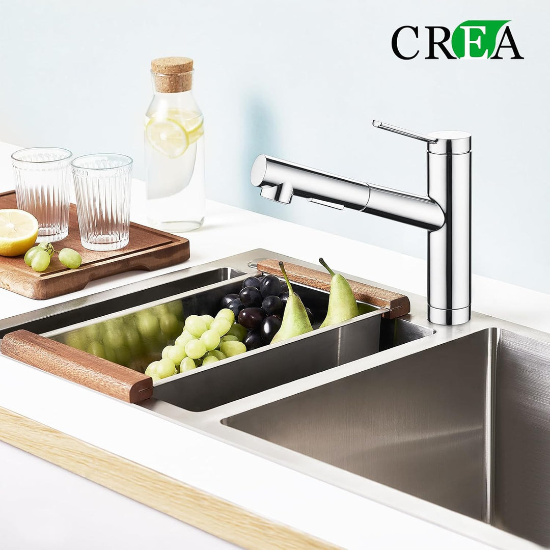 CREA Wasserhahn Küche, Küchenarmatur mit Ausziehbarer Brause, Spültischarmatur Küche mit 2 Strahlart