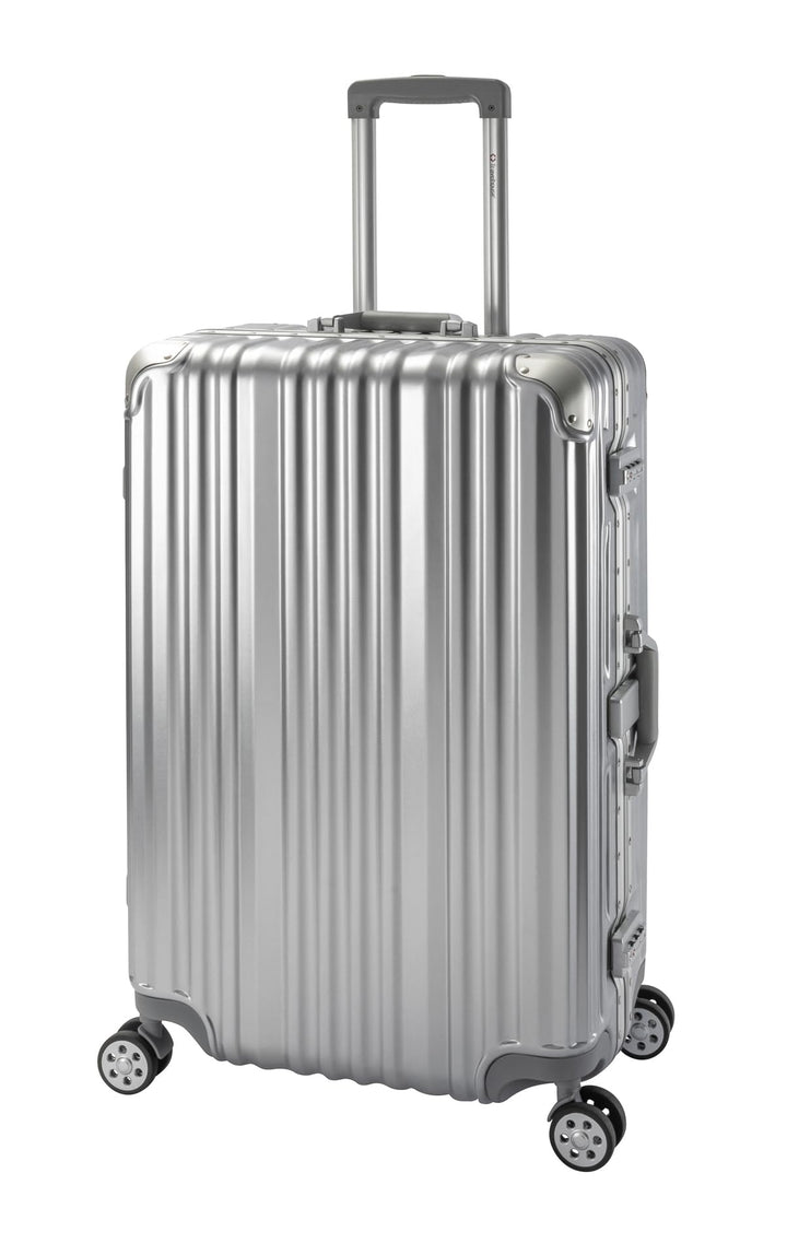 Travelhouse London Koffer Silber L-75cm · Alu-Rahmen · Polykarbonat Hartschale · Trolley Reisekoffer