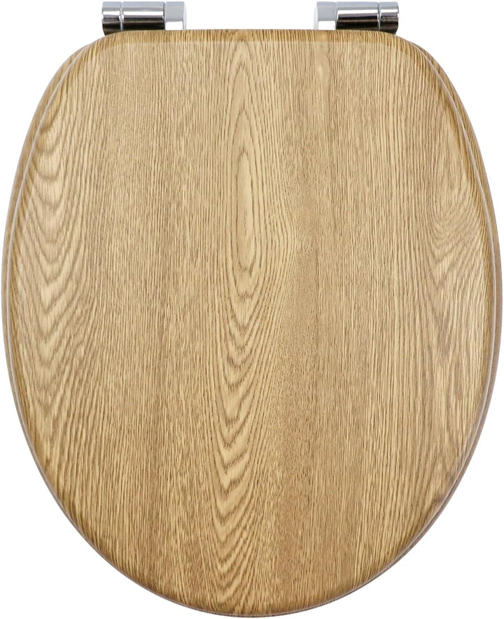 WC Sitz mit Absenkautomatik, hochwertiger Toilettendeckel aus MDF Holz, Einfache Montage Stabiler Kl