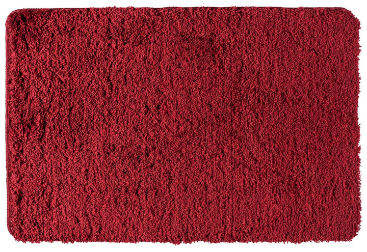 WENKO Badteppich Mélange Chili, 60 x 90 cm - Badematte, sicher, flauschig, fusselfrei, Polyester, 60