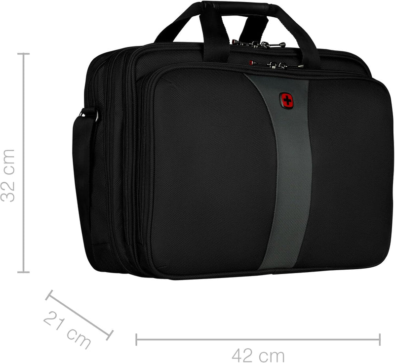 WENGER Legacy 17 Laptop-Tasche zum Umhängen, Notebook bis 17 Zoll, Aktentasche, Organizer, 26 l, Dam