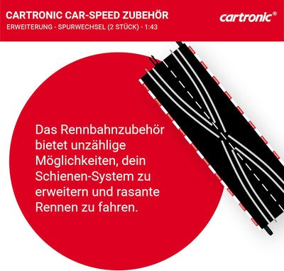 Cartronic Car-Speed Spurwechsel (2 Stück), Massstab 1:43, Länge jeweils 35,4 cm - Zubehör für Cartro