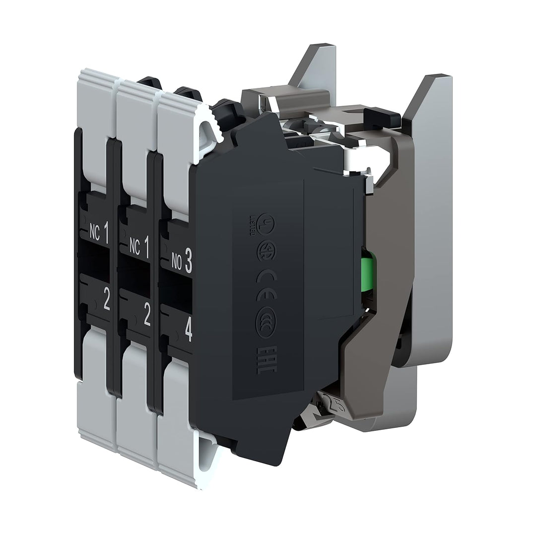 Schneider ZB4BZ141 Hilfsschalterblock für Drucktaster, 2Ö+1S, Durchmesser 22 cm 1 NO + 2 NC, 1 NO +