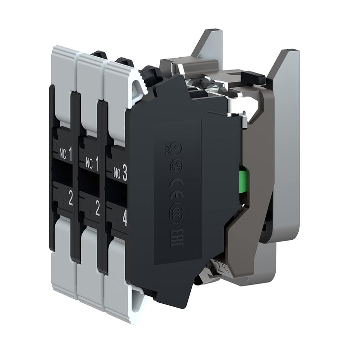 Schneider ZB4BZ141 Hilfsschalterblock für Drucktaster, 2Ö+1S, Durchmesser 22 cm 1 NO + 2 NC, 1 NO +