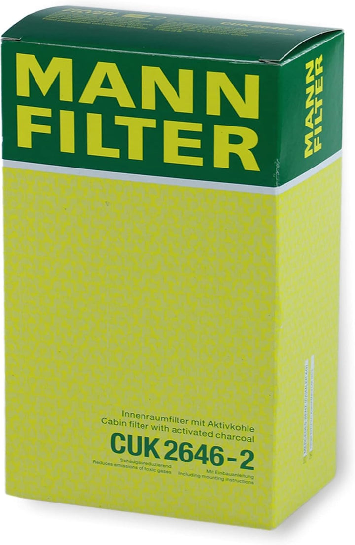 MANN-FILTER CUK 2646-2 Innenraumfilter – Kabinenluftfilter Satz (2er Set) mit Aktivkohle – Für PKW C