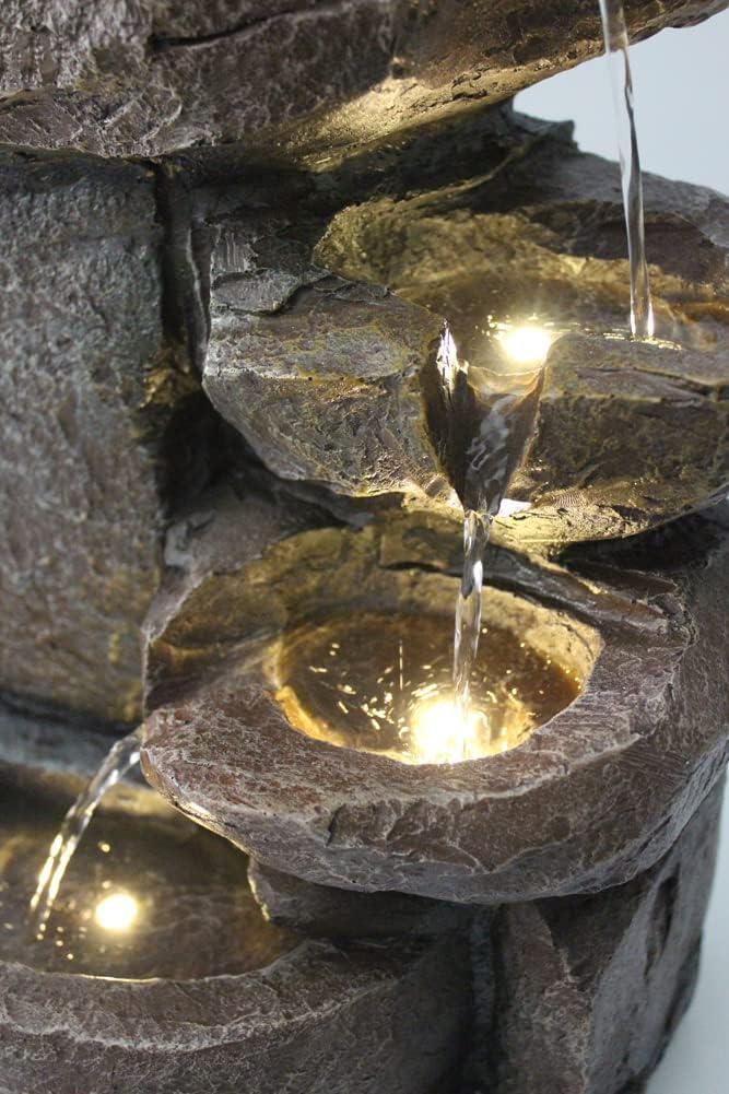 Springbrunnen BK851 Wasserfall mit Beleuchtung Gartenbrunnen Zimmerbrunnen Kaskade Brunnen Terrassen