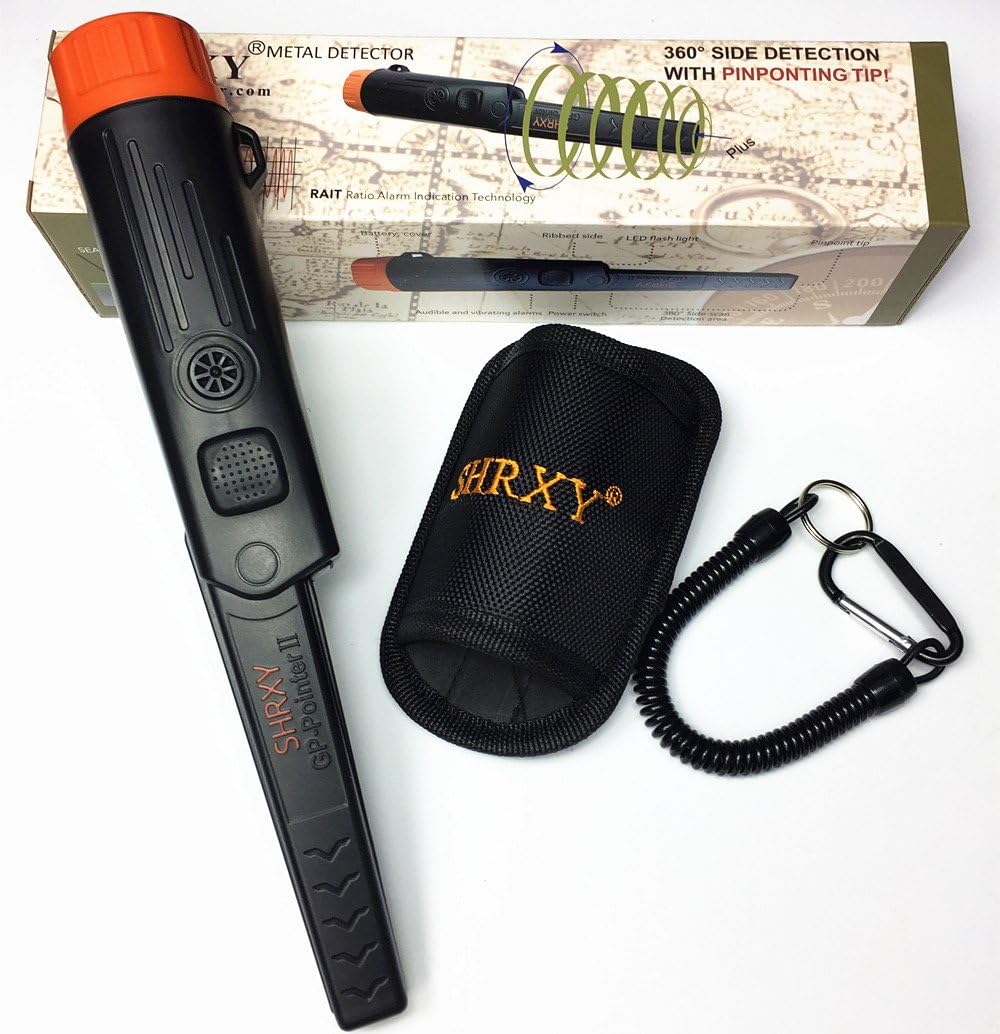shrxy Metal Detectors Portable Gold Hunter Gold Finder Hand Held with LED Light for Low Light Uses (
