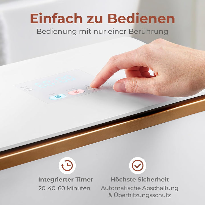 SereneLife Handtuchtrockner Elektrisch Roségold – Fassungsvermögen für 2 Handtücher, Energiesparend
