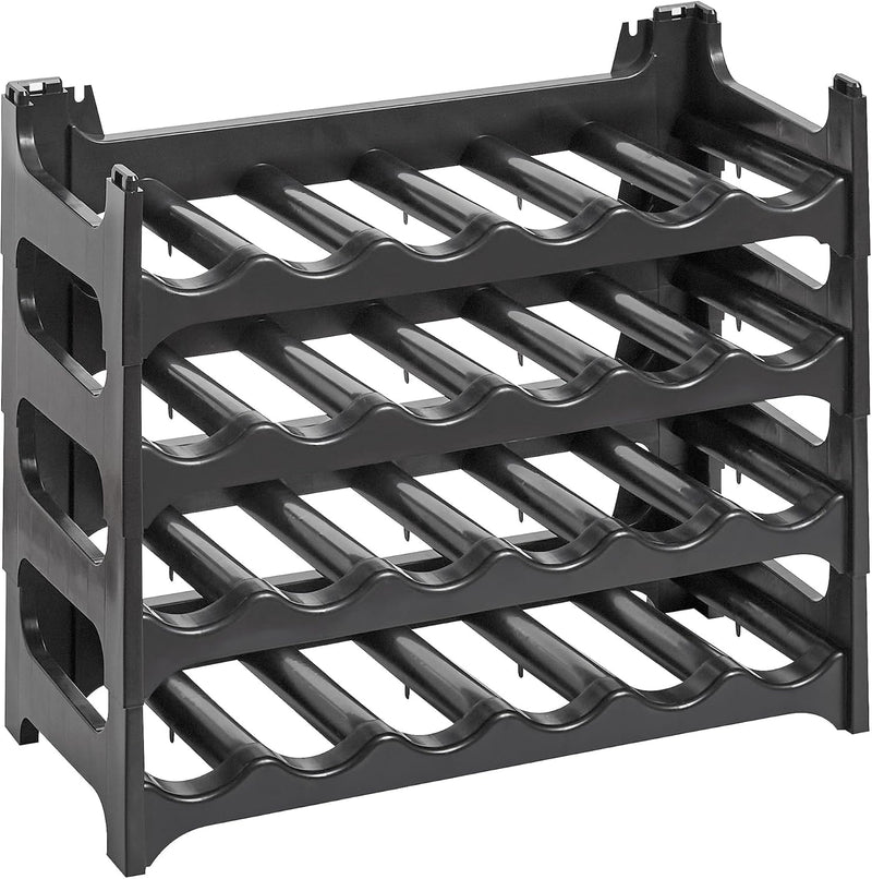 Grizzly Flaschenregal - Modulares, stapelbares Design für 24 Flaschen, Weinregal Anthrazit 4 Module