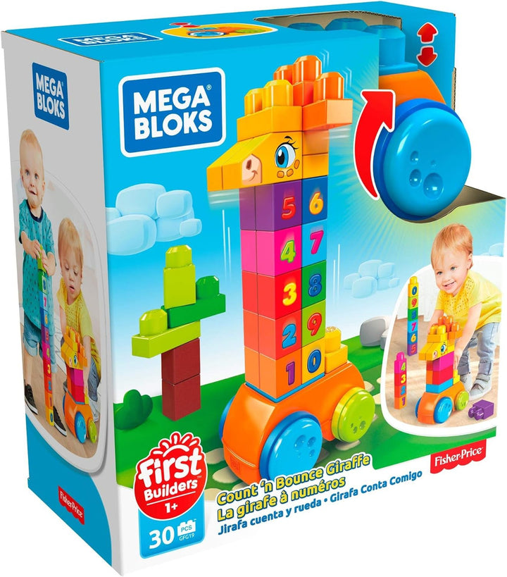 MEGA Bloks GFG19 - Bloks 123 Counting Item (30 Teile), Babyspielzeug ab 12 Monaten, Mehrfarbig