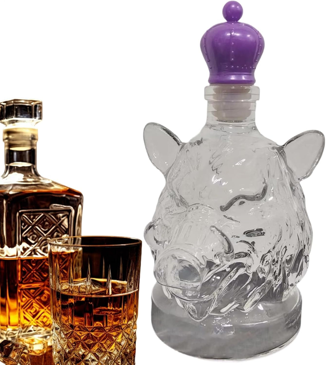 Karaffe | Wildschwein Kunst Statue Whisky Dekanter - Wohnaccessoire Sammlerstück für Bourbon Brandy