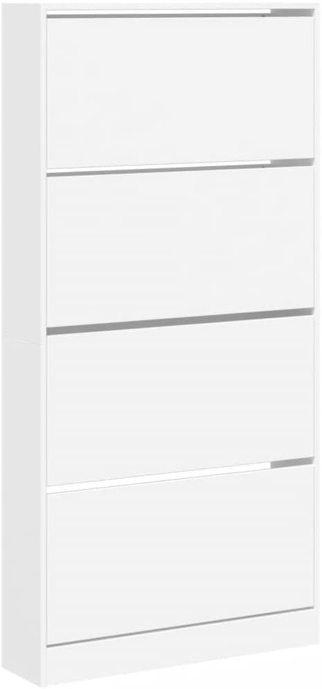 Homgoday Schuhschrank mit 4 Schubladen, klappbar, weiss, 80 x 21 x 163,5 cm, Möbel, Schuhregal, Orga