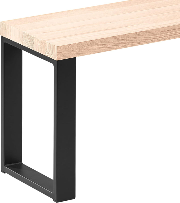 LAMO Manufaktur Sitzbank Esszimmer Holzbank 30x60x47 cm, Möbelfüsse Simple Schwarz/Roh, LSB-01-A-001