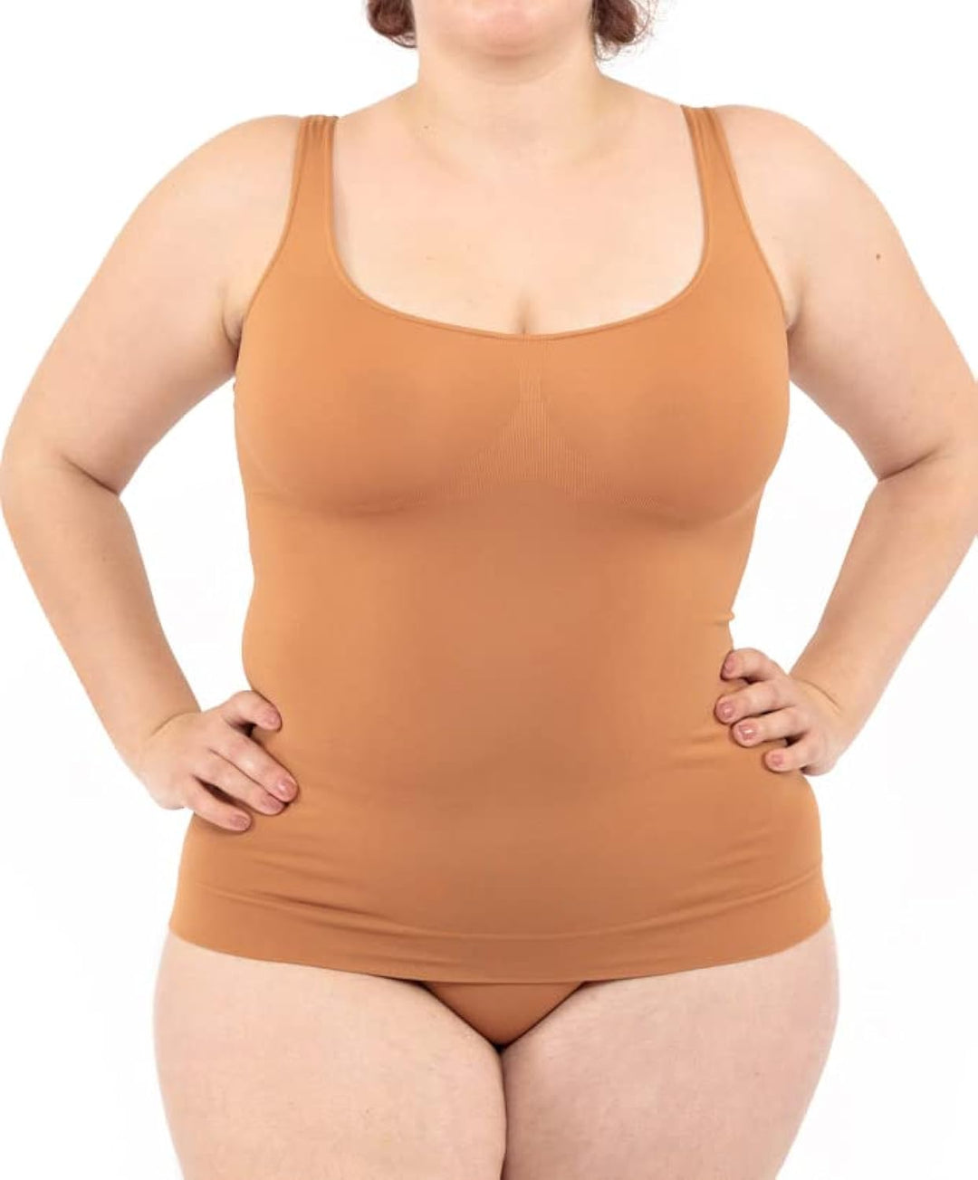 LEELA LAB Unterhemd Damen Grosse Grössen, Tank Top Basic Line, Dünne Träger und Bruststütze, mit Nah