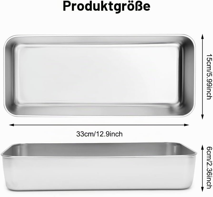 FARYODI 33cm Kastenform Gross, Brotbackform aus Edelstahl, Brotform Königskuchenform, Rechteckig Bro
