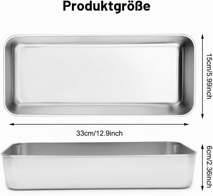 FARYODI 33cm Kastenform Gross, Brotbackform aus Edelstahl, Brotform Königskuchenform, Rechteckig Bro