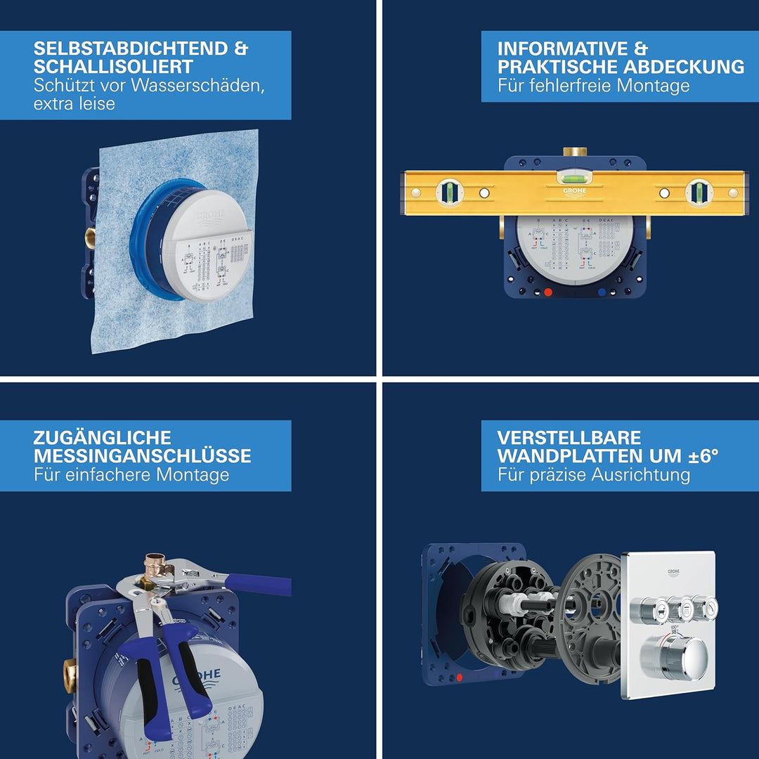 GROHE Rapido SmartBox | UP-Rohinstallation - Unterputz-Einbaukörper | 3 Abgänge 1/2 Zoll | 35600000,