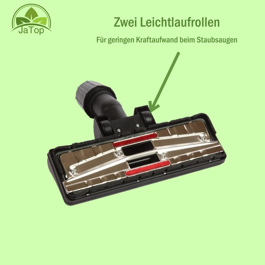 Staubsaugerdüse 37/30 mm, Universal Bodendüse mit 2 Rollen, Fadenheber und Bürste Anschluss-Adapter,