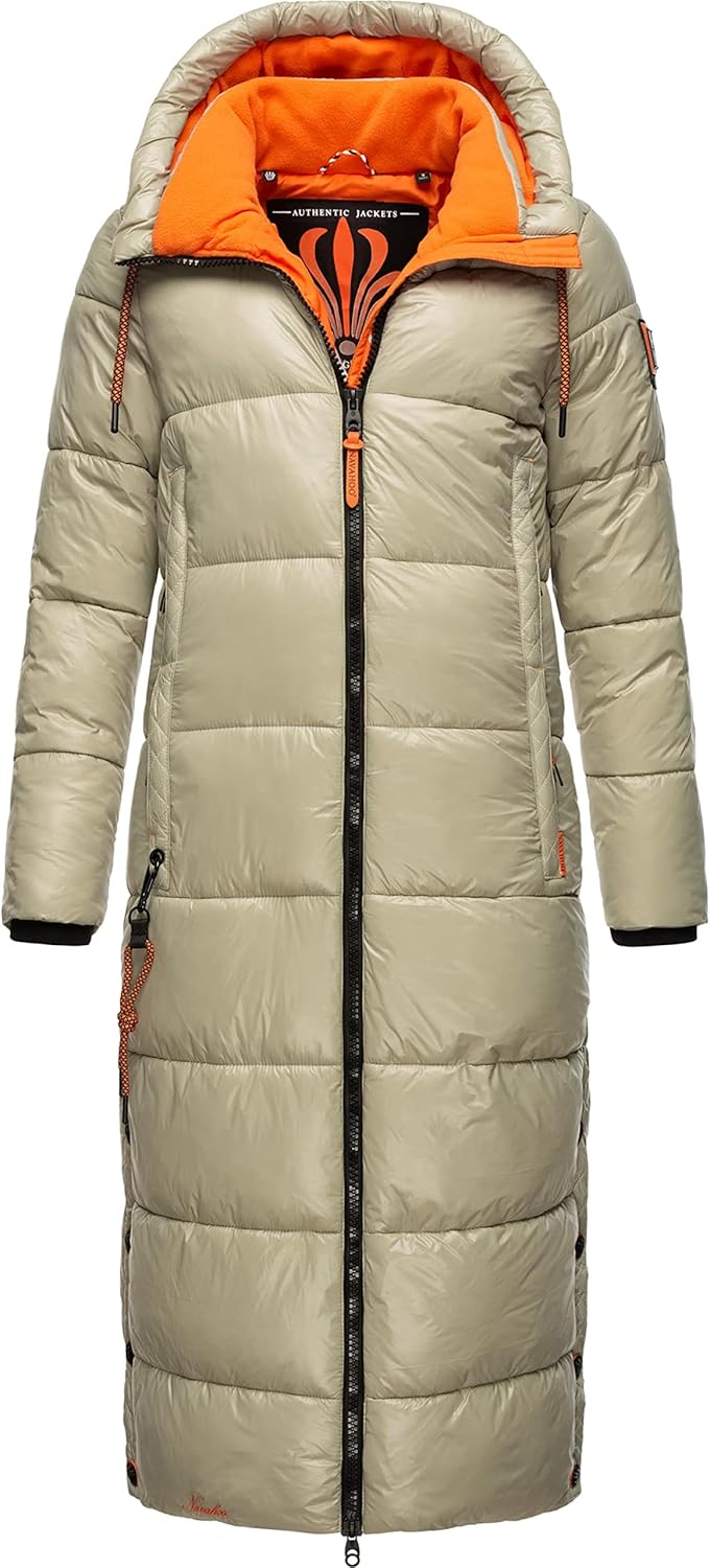 Navahoo Damen Warmer Winter Steppmantel mit Kapuze Schmuseengel XS-XXL S Pebble Grey, S Pebble Grey