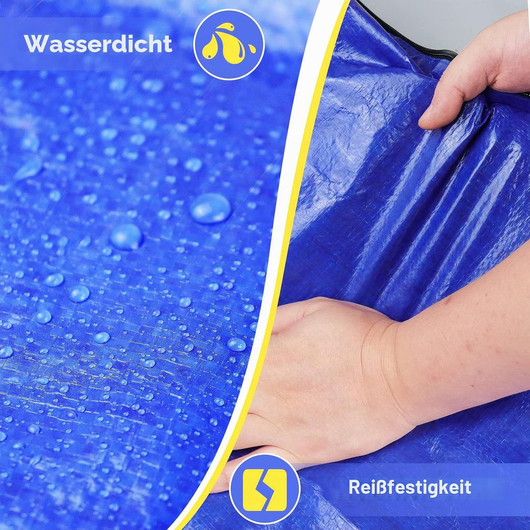 Raweao 85L Starke Umzugstaschen für Kleidung, Wasserdichte Aufbewahrungstasche Gross mit Reissversch