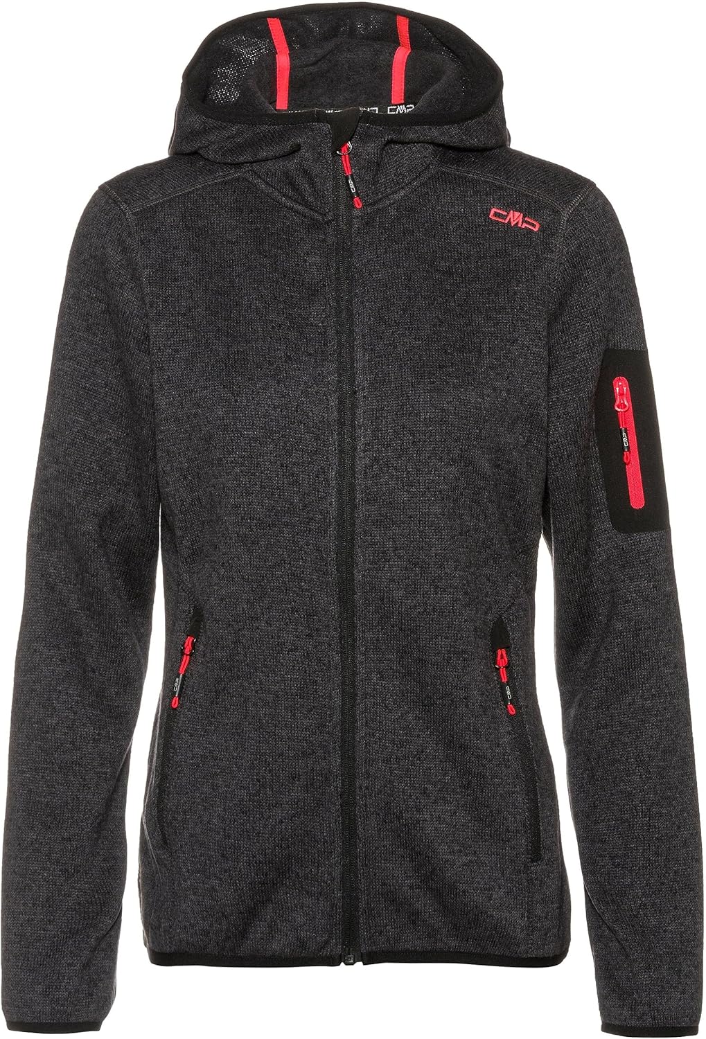 CMP Damen Hoodie Rain Jacke Regenjacke Hardshelljacke XXS Titan-Weiss-Fuchsia, XXS Titan-Weiß-F