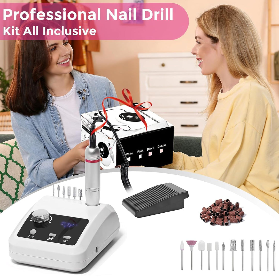 Nagelfräser Elektrisch für Gelnägel 45000 U/Min Maniküre Pediküre Set Elektrische Nagelfräser Profes