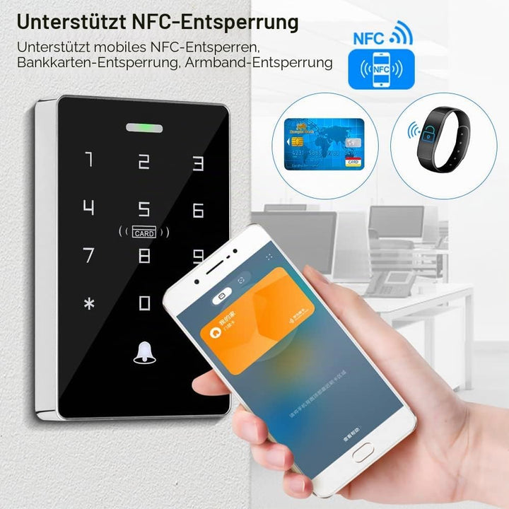 FTes RFKits IP68 wetterfestes NFC Dual-Frequenz-Zugangskontrollsystem mit 5 ID-Schlüsselanhängern, 5