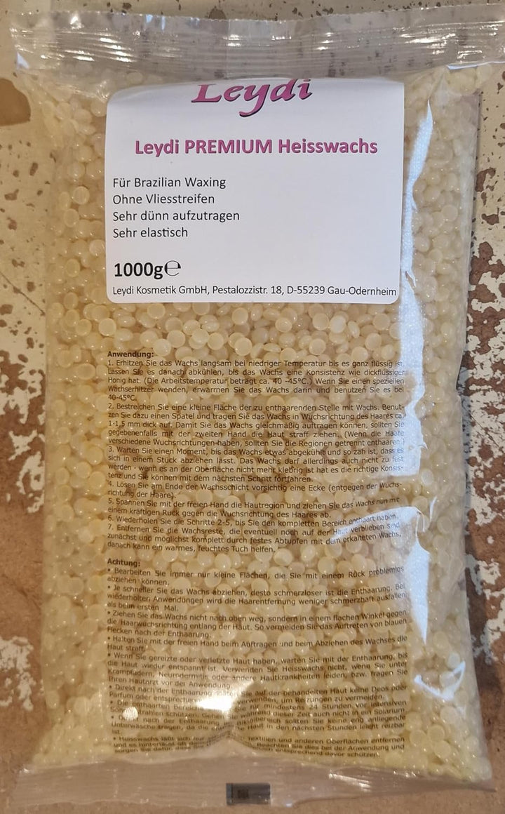 Leydi PREMIUM Heisswax Honig 1Kg - Brazilian Waxing ohne Streifen