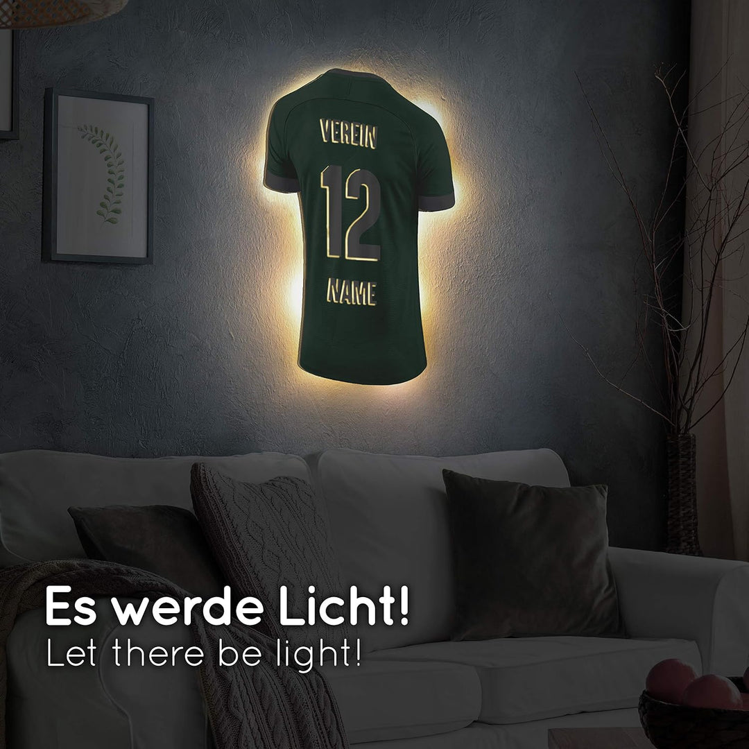 Elbeffekt Trikotlampe für Minden Fans aus Holz - personalisierbares Geschenk - schenke Dein individu