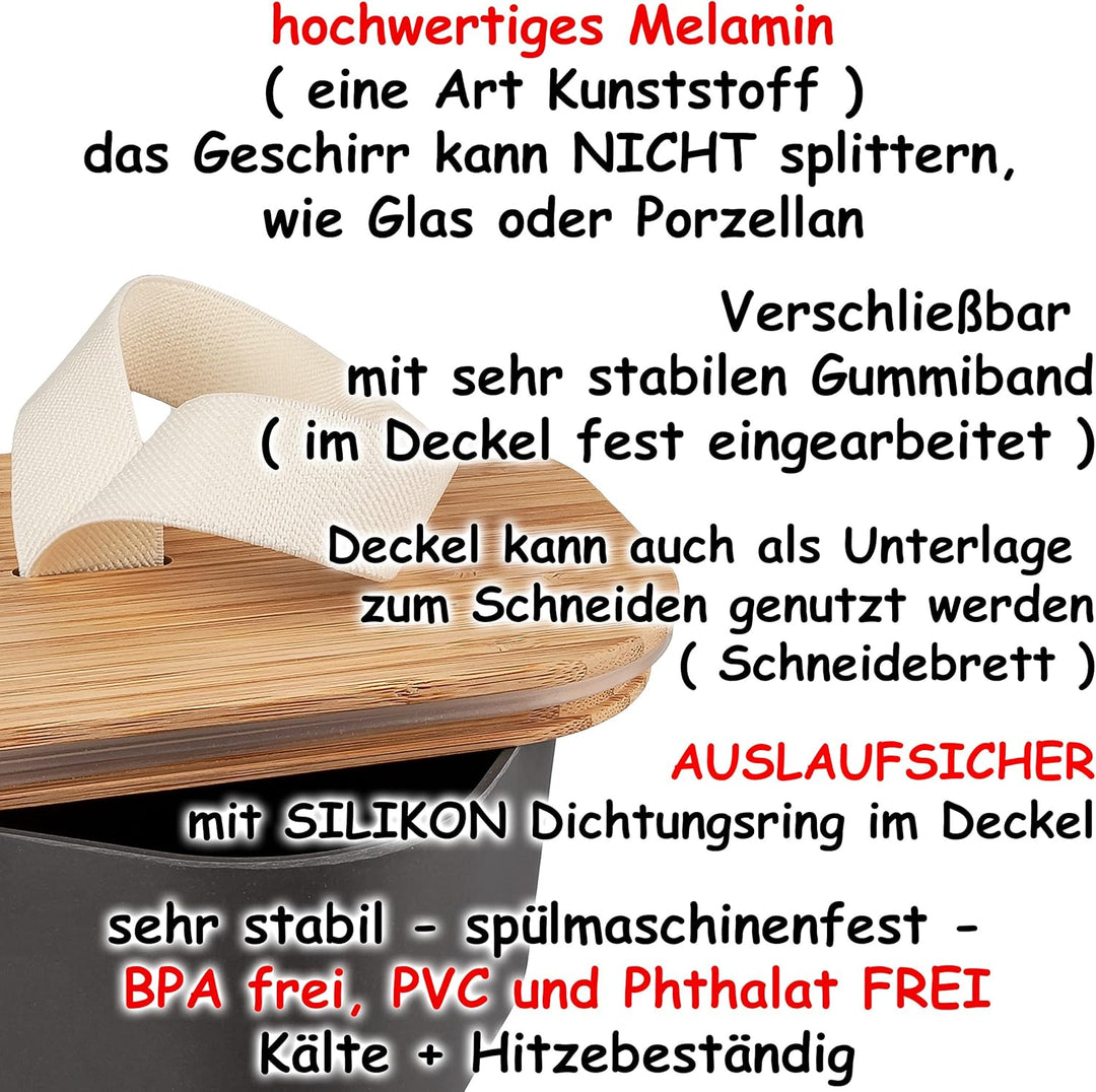 Geschirr Motiv & Artikel wählbar 2 Stück XL - Lunchboxen/Vorratsdosen/Brotdosen - Erdbeere - inkl. N