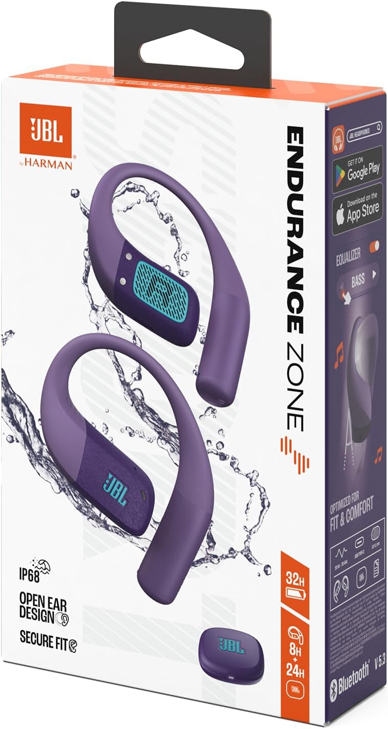 JBL Endurance Zone kabellose Open-Ear Sport-Kopfhörer mit Ohrbügel-Design, JBL OpenSound-Technologie
