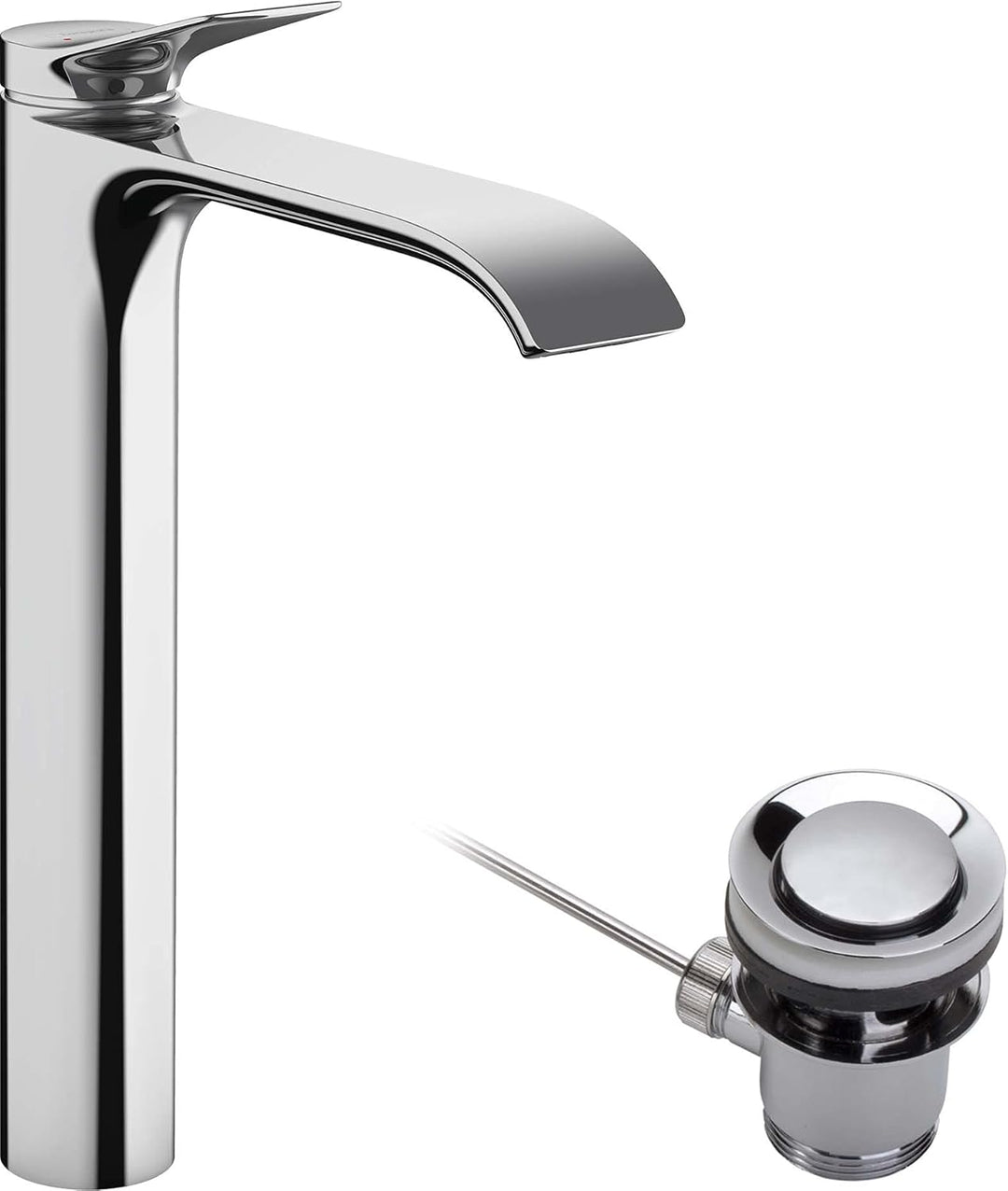 hansgrohe Waschtischarmatur Vivenis, Wasserhahn Bad mit Auslauf Höhe 250 mm, mit Zugstange, Badarmat
