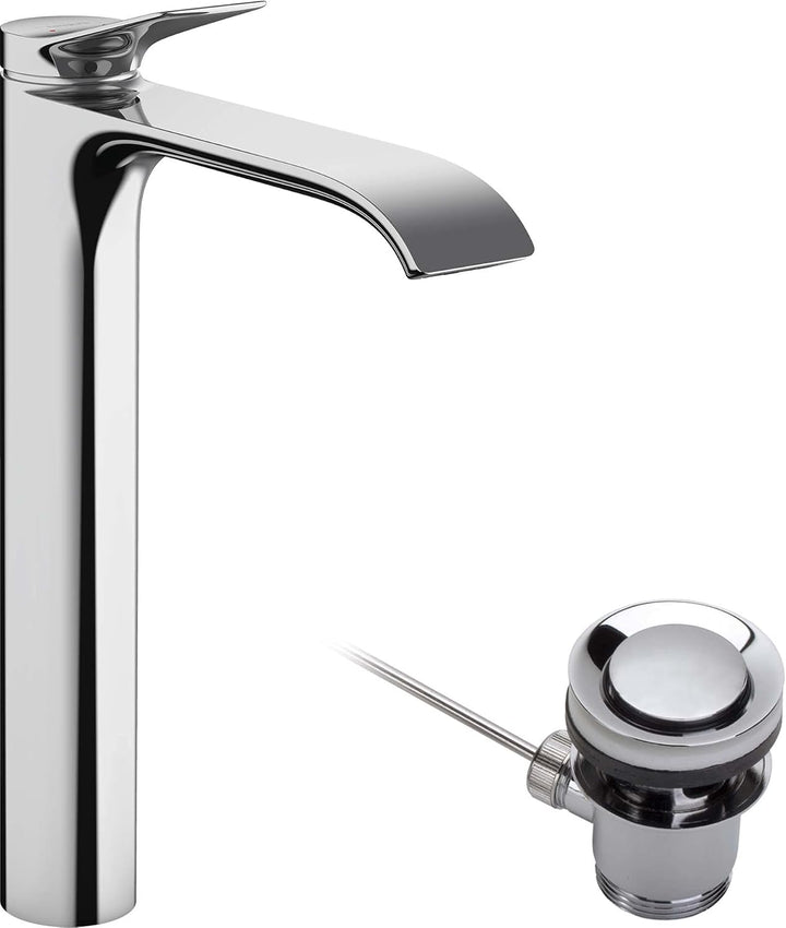 hansgrohe Waschtischarmatur Vivenis, Wasserhahn Bad mit Auslauf Höhe 250 mm, mit Zugstange, Badarmat