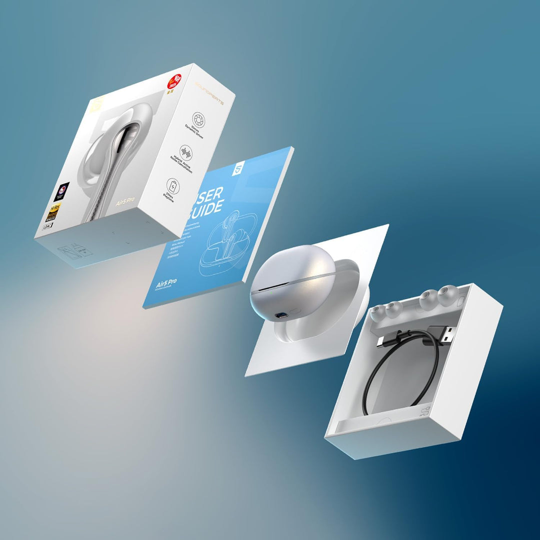 SoundPEATS Air5 Pro Bluetooth Kopfhörer mit Adaptive Hybride Geräuschunterdrückung, aptX Lossless, H