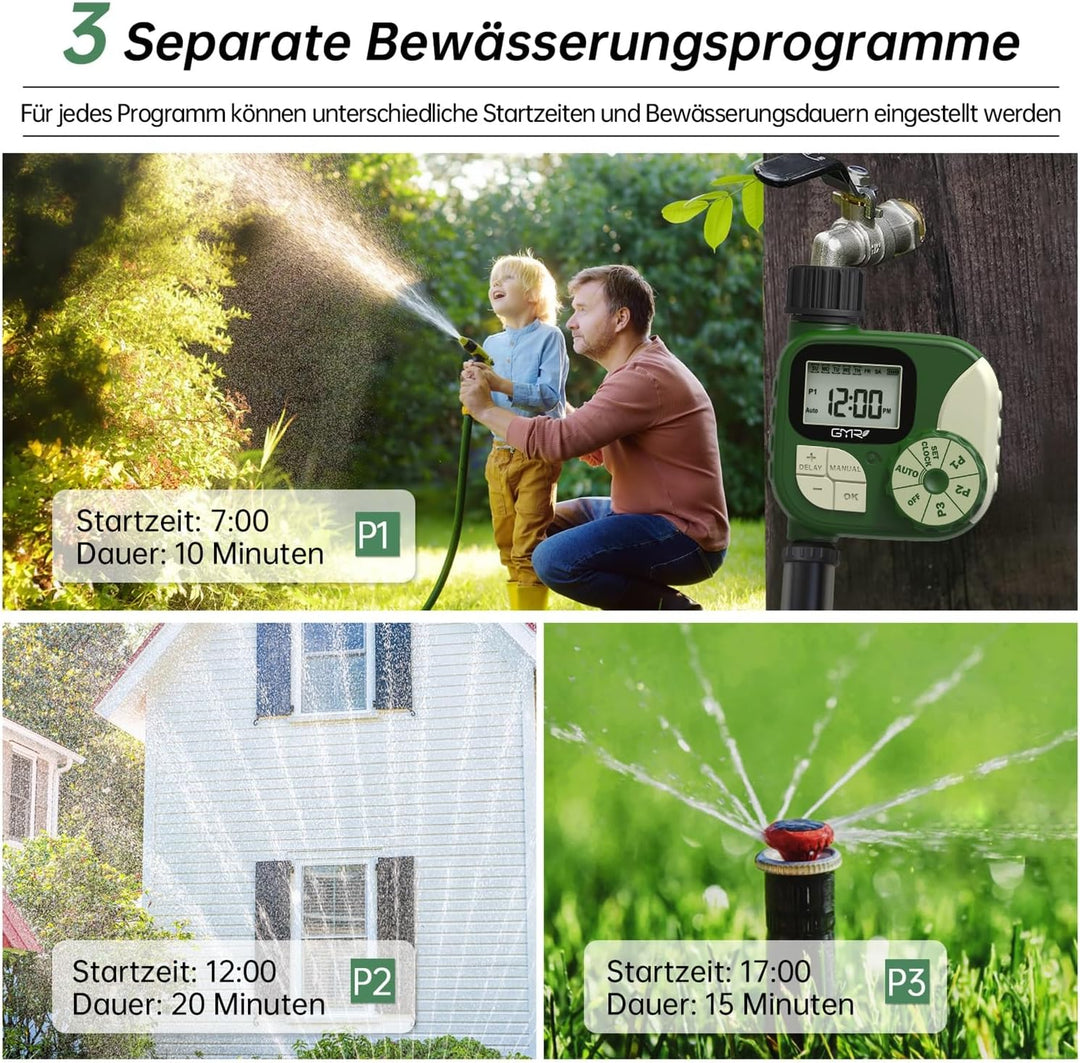 GMR Bewässerungscomputer, Bewässerungssteuerung für Gartenschlauch, Programmierbare Bewässerungsuhr