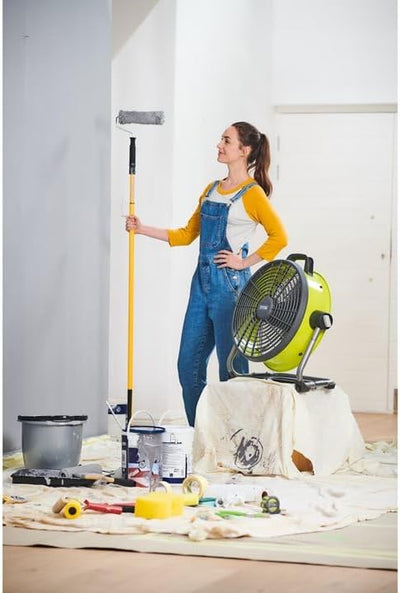 RYOBI 18 V Akku-Stand-Ventilator R18F5-0 (Kabelloser Bodenventilator, 45-cm-Trommel für maximale Luf