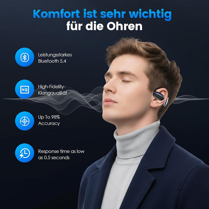 AI übersetzer kopfhörer,Übersetzungskopfhörer mit übersetzung für 134 Sprachen mit LCD Touchscreen,