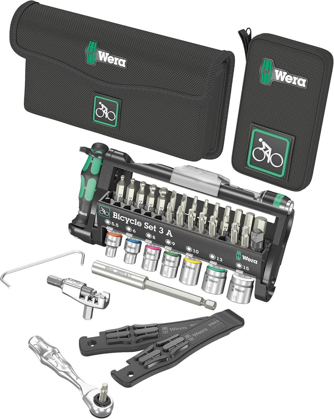 Wera 05004183001 Bicycle Set 3 A & 05133164001 950/9 Hex-Plus Multicolour 2 Winkelschlüsselsatz, met