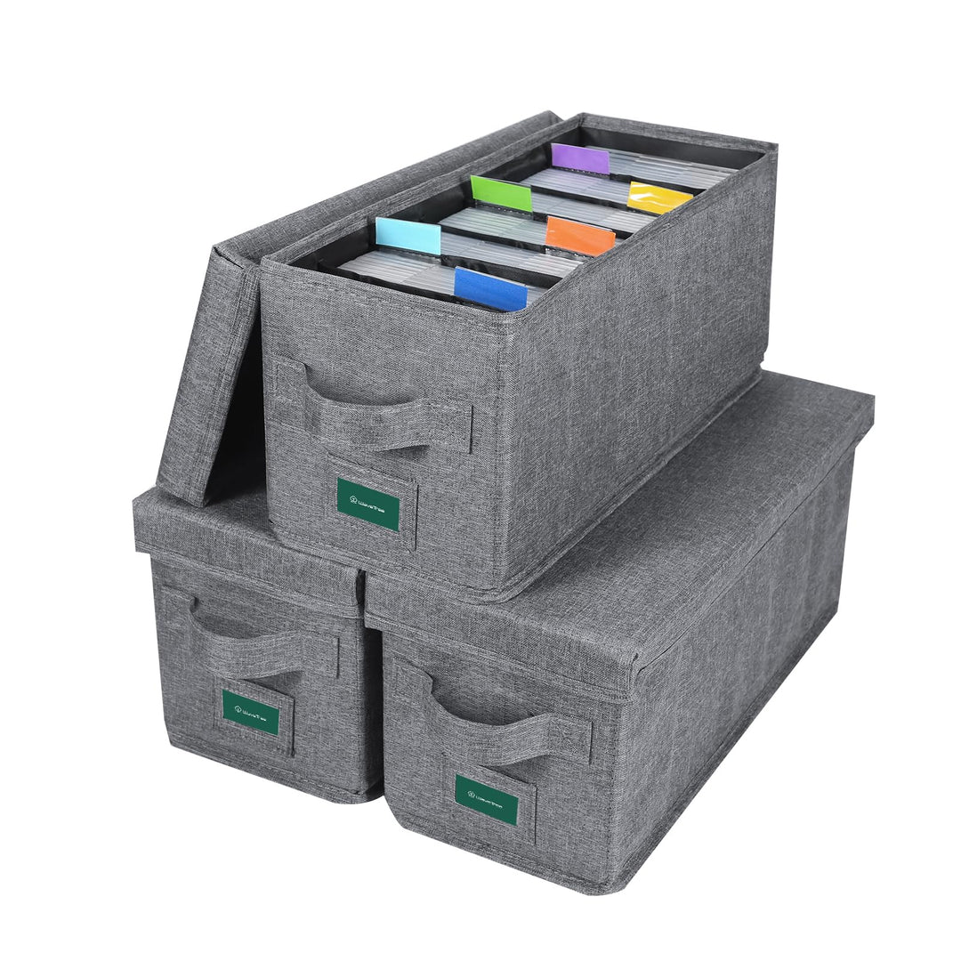 TWAVETREE CD-Aufbewahrungsbox mit Deckel, 3 Stück, langlebige CD-Hülle, Organizer mit Index-Etikette