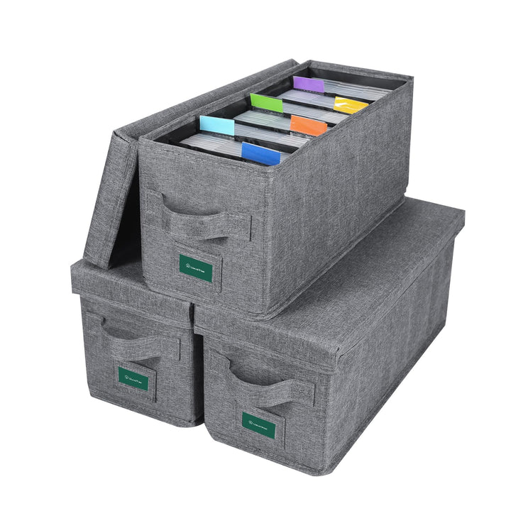TWAVETREE CD-Aufbewahrungsbox mit Deckel, 3 Stück, langlebige CD-Hülle, Organizer mit Index-Etikette
