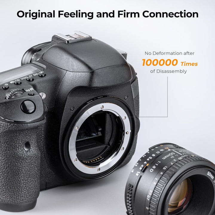 K&F Concept AI-EOS Objektivadapter für Nikon AI AI-S A, Canon EOS EF EF-S und für 60D 50D 550D 500D