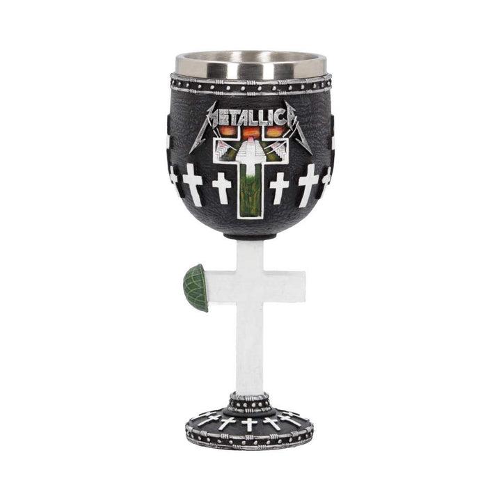 Nemesis Now B4682N9 Metalla-Master of Puppets Kelch, 18 cm, Kunstharz mit Edelstahleinsatz, Schwarz,