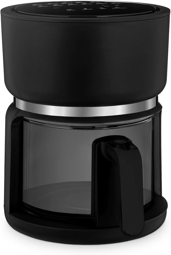 4SWISS Pure Glass – Fettfreie Heissluftfritteuse mit Glasschublade, Top Hygiene System, 12 Programme