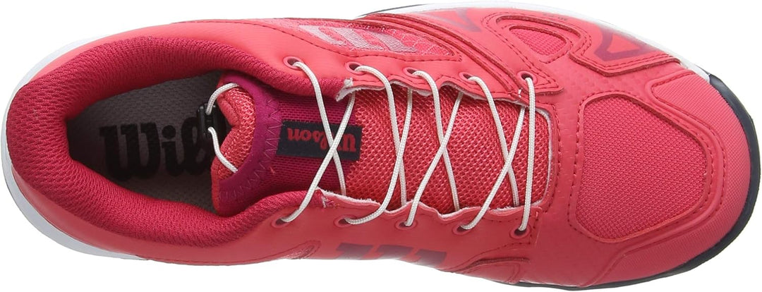 Wilson Unisex-Child Rush Pro Jr Ql Carpet Tennis Shoe 36 EU Pink Weiss Rot, 36 EU Pink Weiß Rot