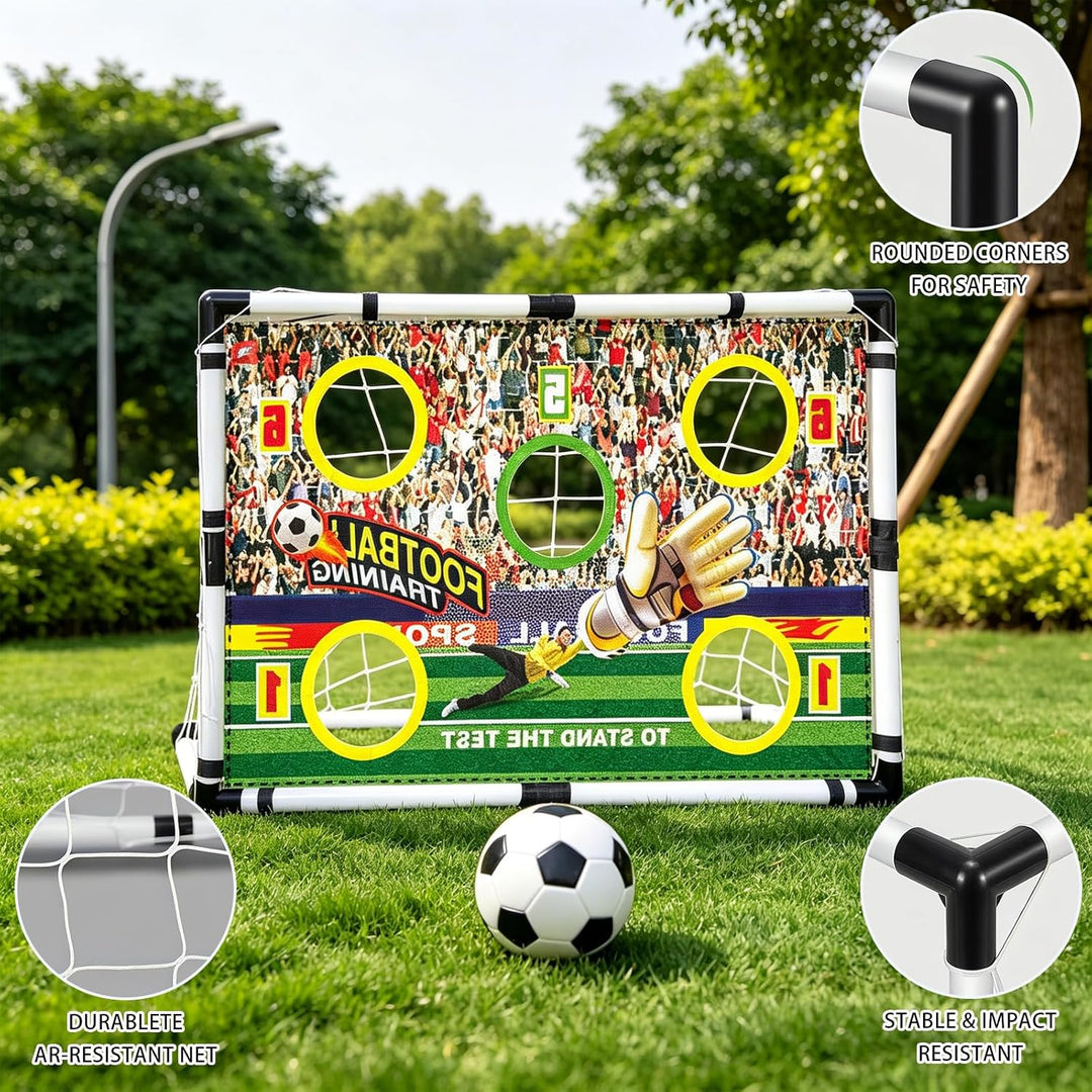 XL Fussballtor Set - Fussballtor Kinder Garten Set - Faltbares Fussballtor Kinder Outdoor mit Netz,