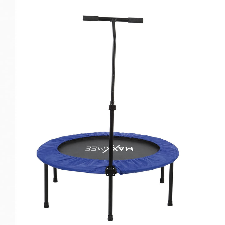MAXXMEE Fitness Trampolin | Höhenverstellbarer Haltestange | Schnell und Leicht auf- und abbaubar -