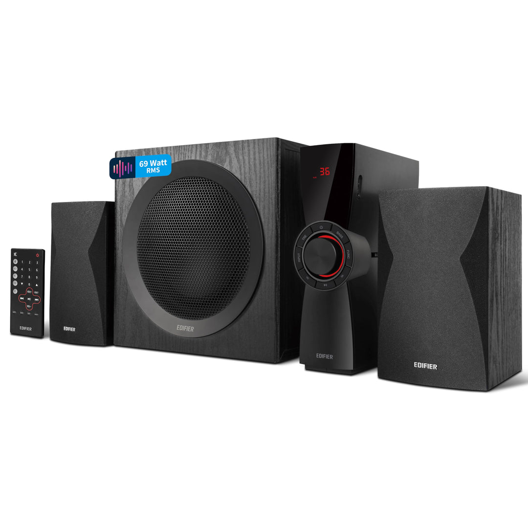 Edifier CX7 Aktives 2.1 Home-Entertainment-System mit Bluetooth V5.0, 21cm (8 Zoll) Subwoofer und In