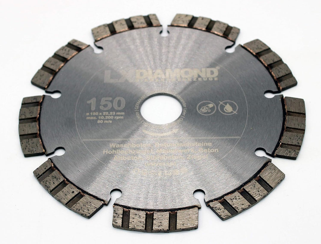 LXDIAMOND Diamant-Trennscheibe 150mm x 22,23mm Premium Laser Diamantscheibe Betonscheibe für Stein B